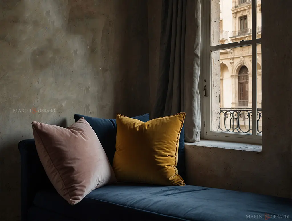 Cuscini in velluto per divano antimacchia rosa giallo verde