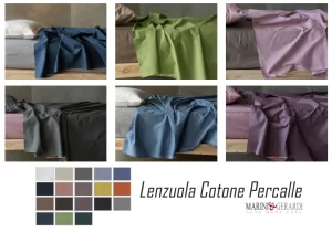 Lenzuola cotone percalle alta qualita vasta gamma di colori