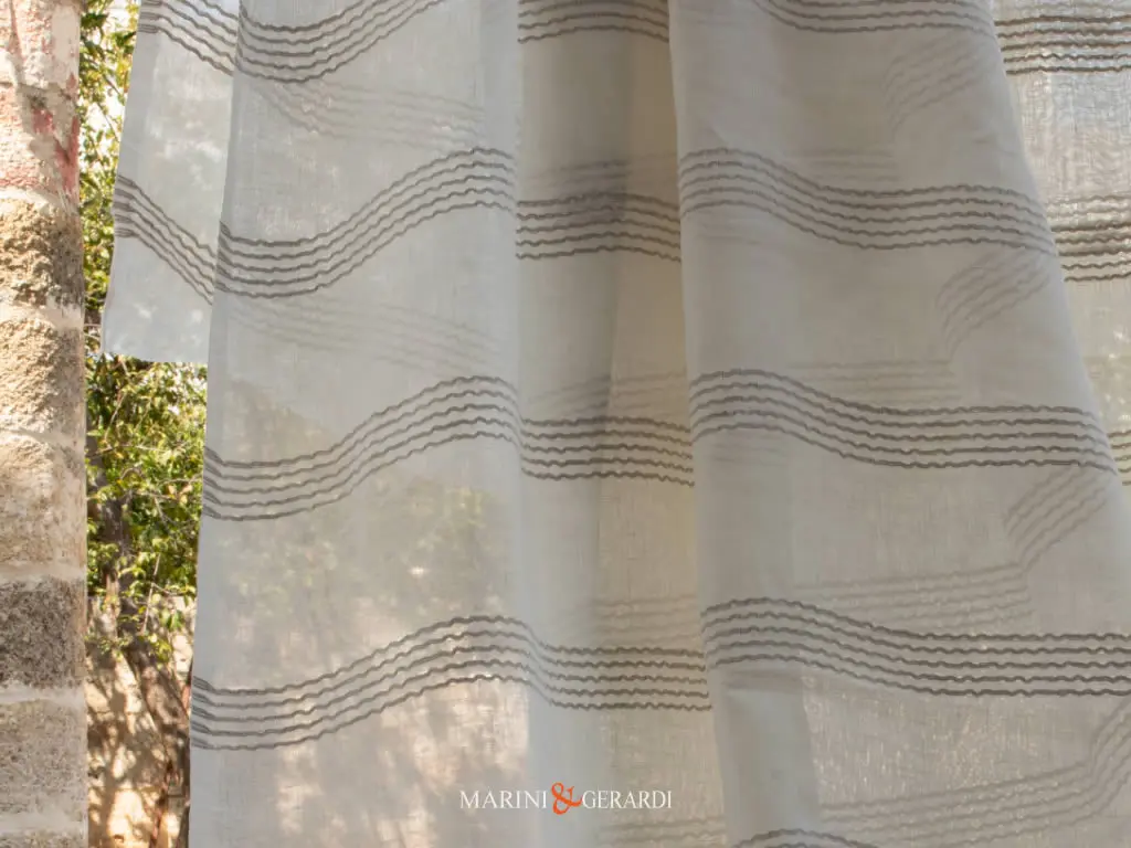 Lino garzato per tende a vetro casa montagna campagna