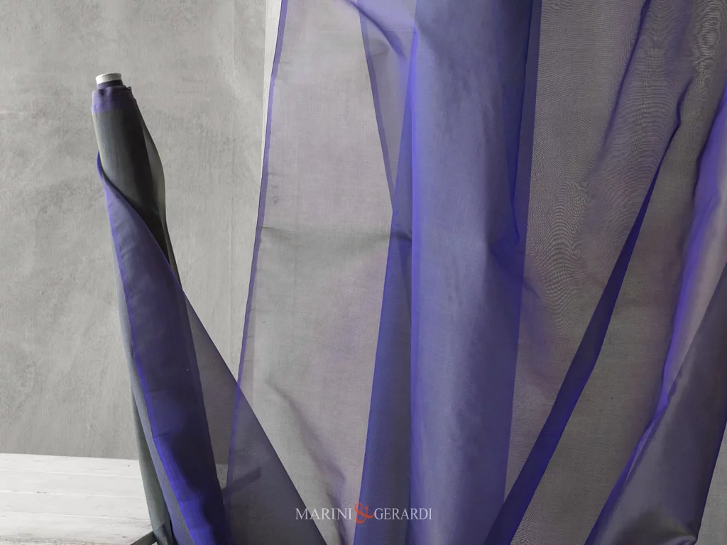 Organza di seta viola per tende
