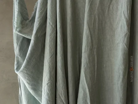 Tessuto tende da sala moderna in lino grigio salvia