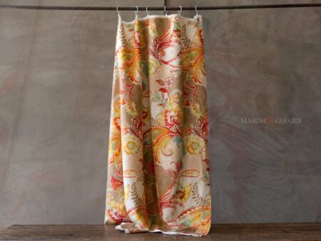 Tende shabby chic a vetro primavera di fiori in lino