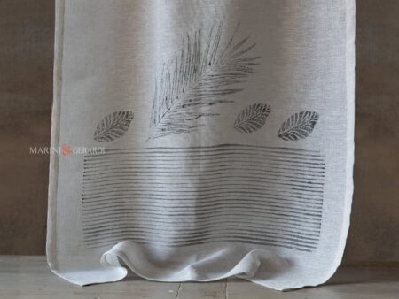 Tende a vetro per cucina classica in lino bianco design deserto nero - Marini e Gerardi