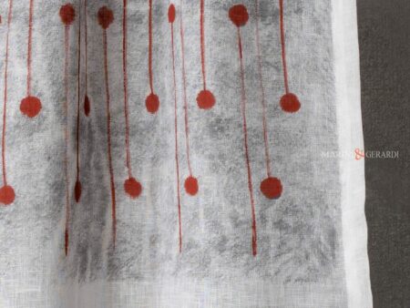 Tendine per interni moderne in lino bianco design soft liberty bordeaux