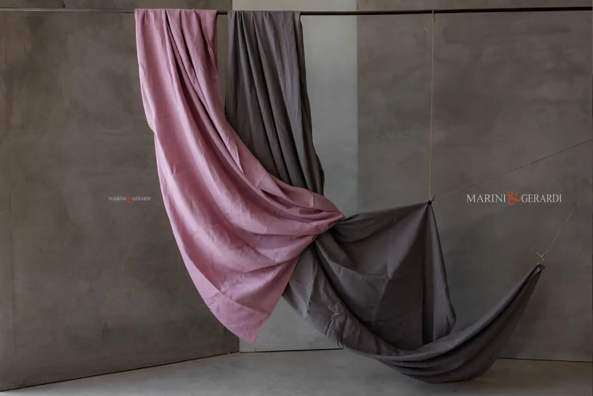 Tessuto per biancheria da letto in lino prelavato rosa pesco