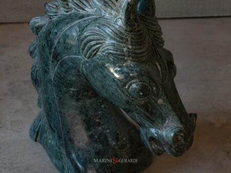 Testa di cavallo in marmo verde idea regalo arredo