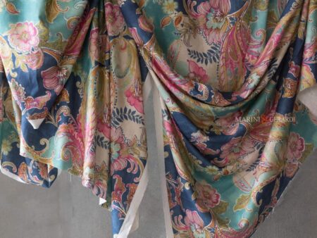 Tende a metraggio shabby a fiori blu rosso arancio