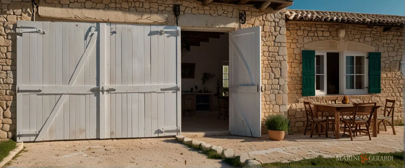 Porta granaio da esterni in legno massello