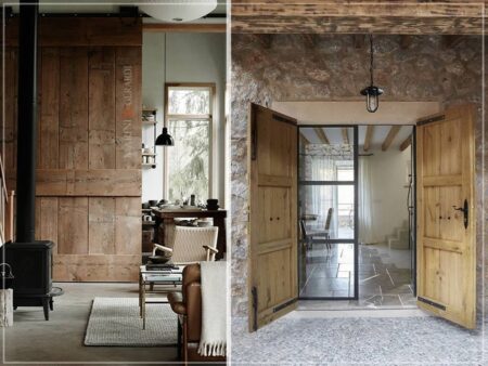 Porta granaio interno esterno in legno massello