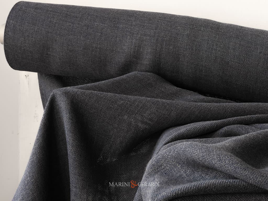 Lino per tende a metraggio del tipo a rete colore fuliggine