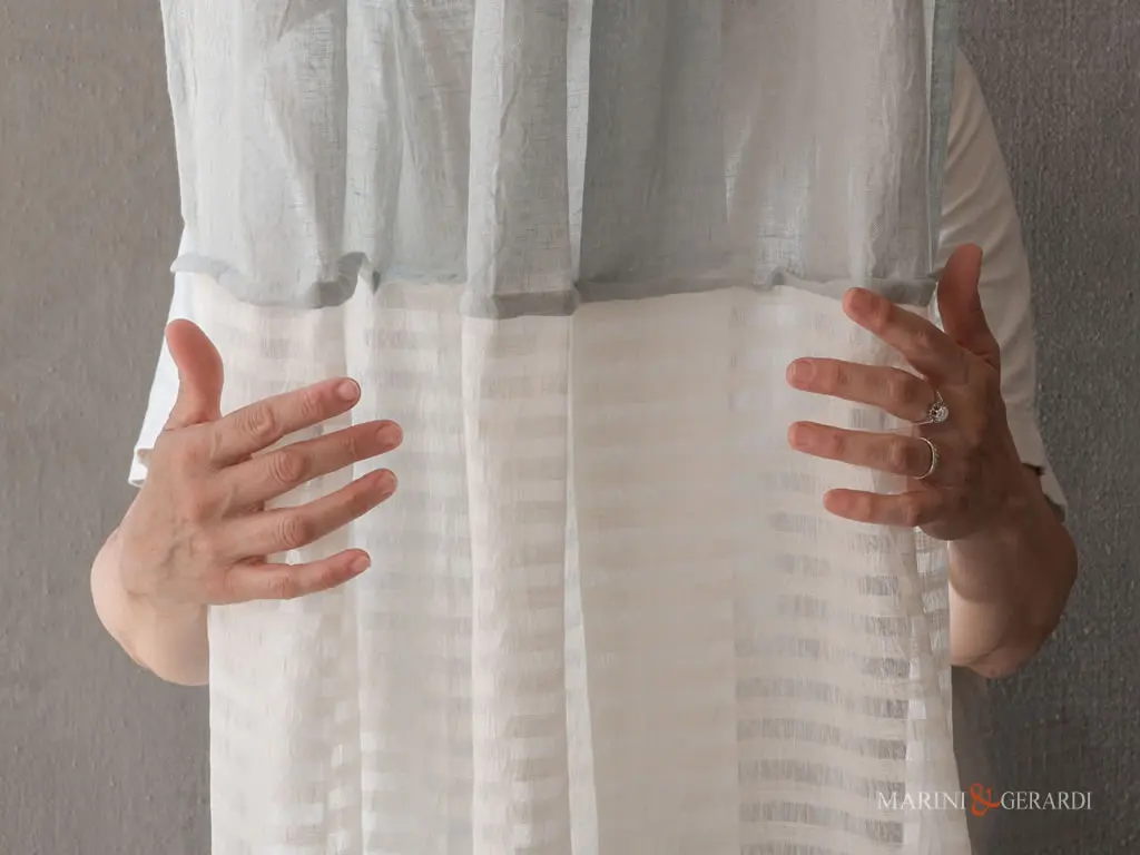 Tenda da interno moderne in combinazione lino a righe