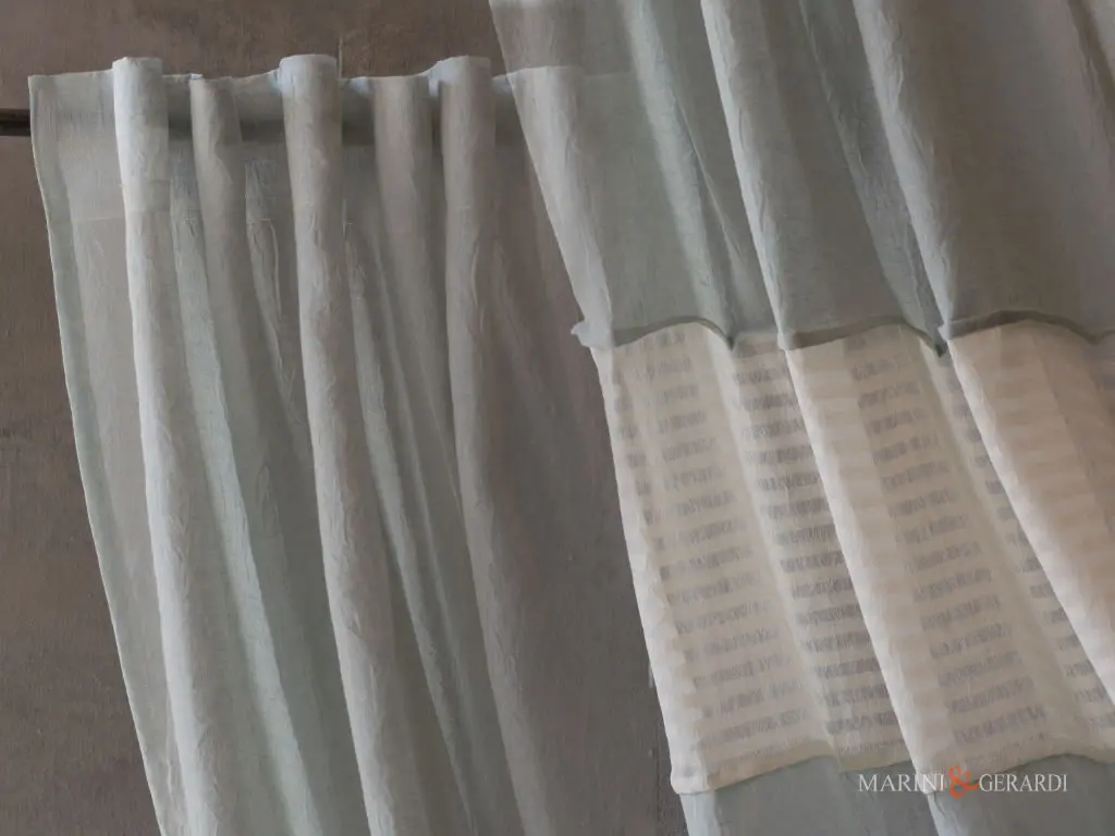 Tenda da interno moderne in lino in combinazione di colore