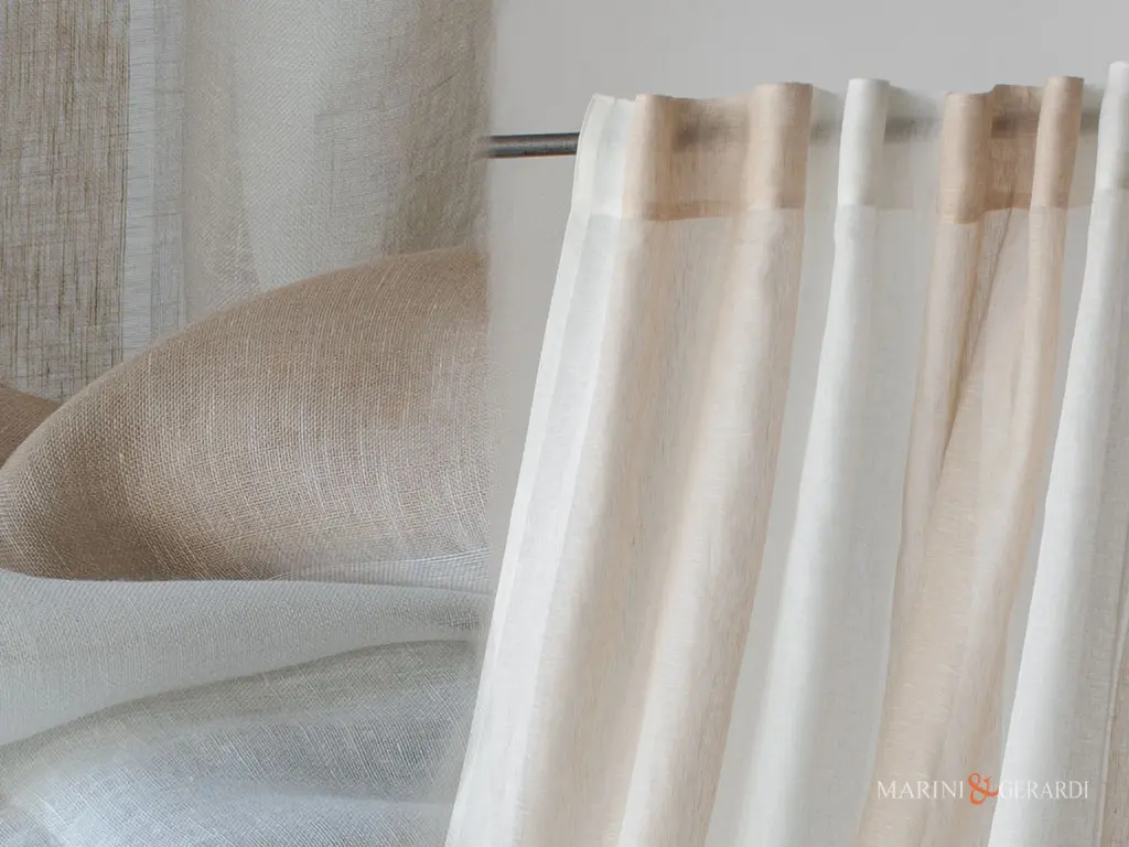 Tende camera da letto in lino con arricciatende
