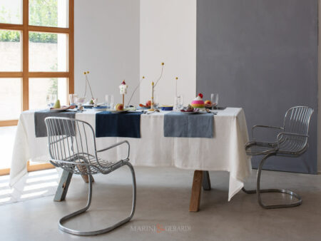 Tovaglia in lino bianco con tovagliette per colazione - Marini & Gerardi