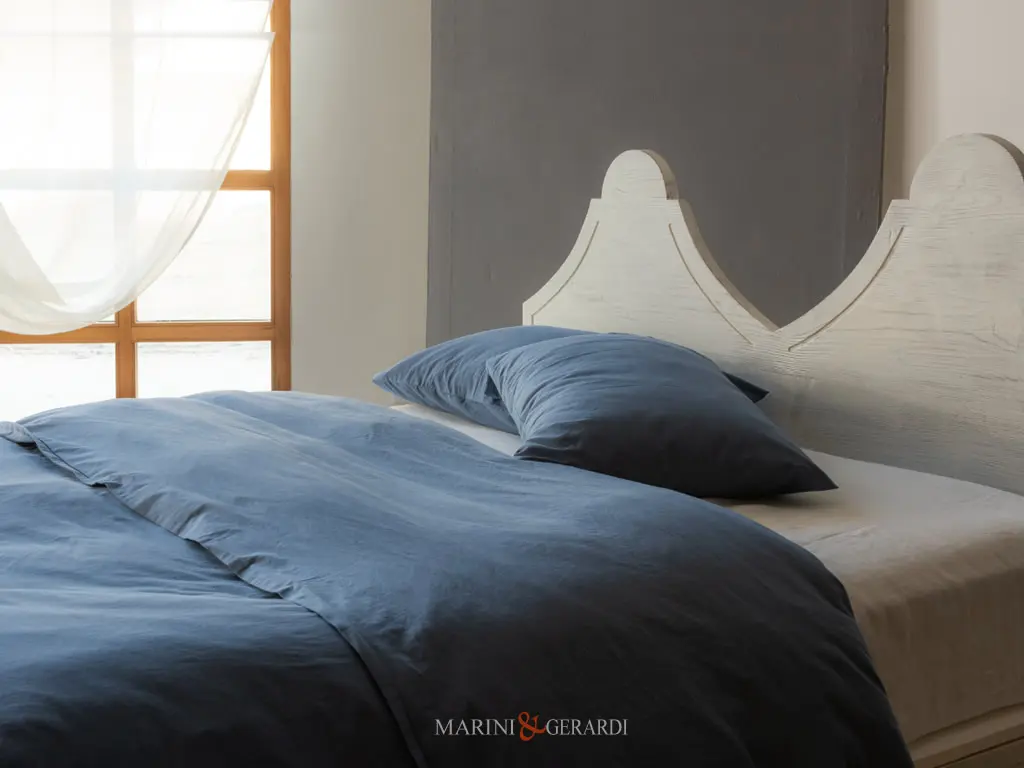 Copripiumino matrimoniale blu in cotone pima - Marini&Gerardi