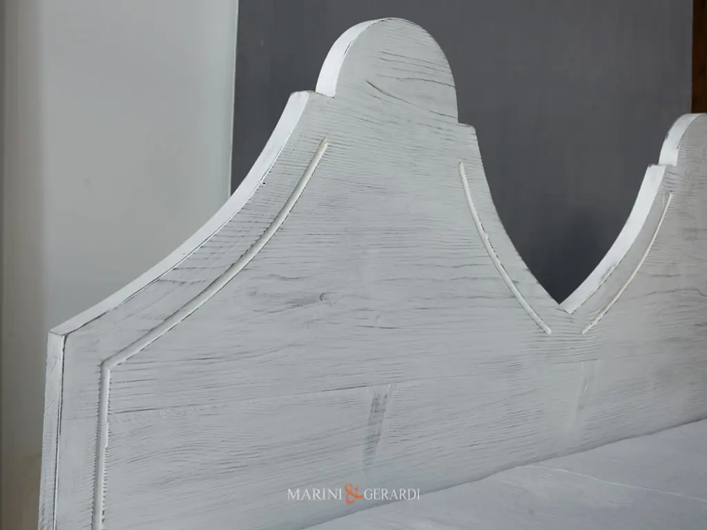 Letto matrimoniale legno massello bianco shabby - Marini&Gerardi
