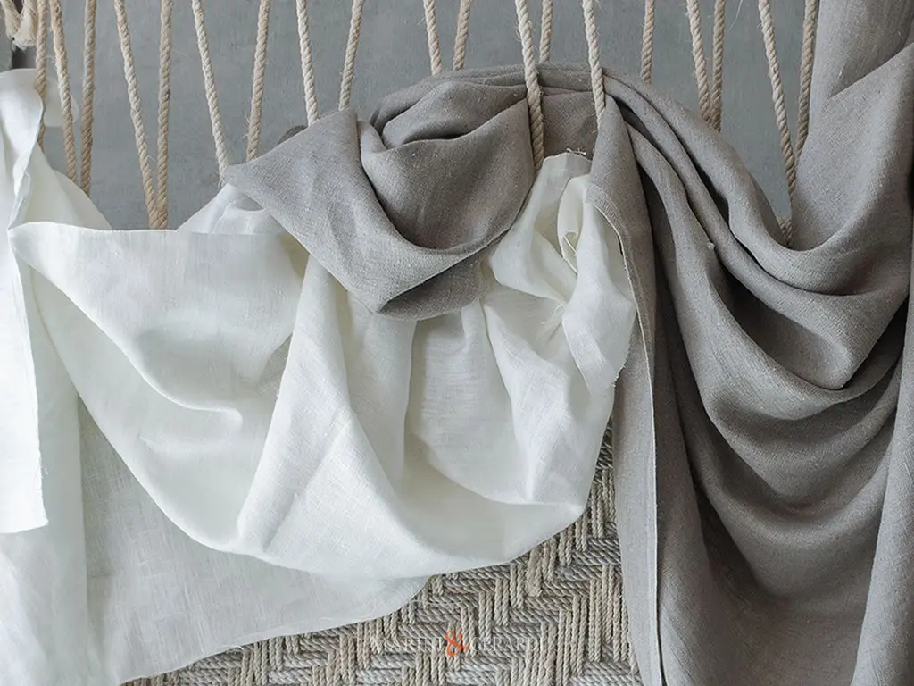 Tende country chic in bianco acido lino rustico