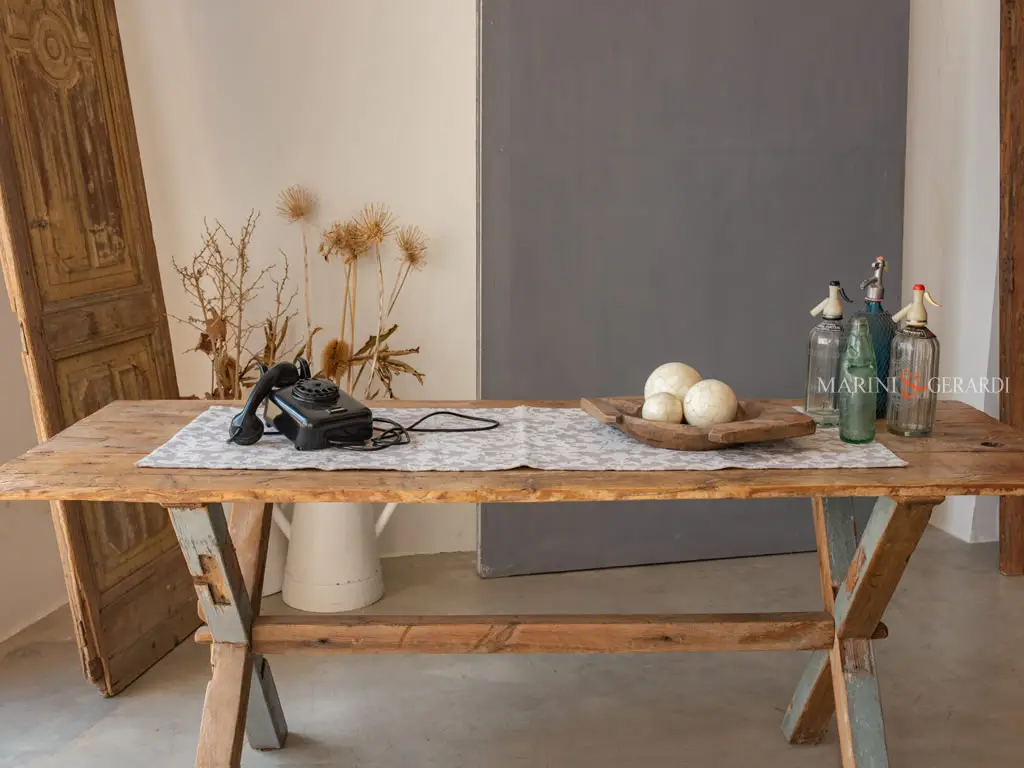 Runner tavola elegante misto lino colore rosa antico