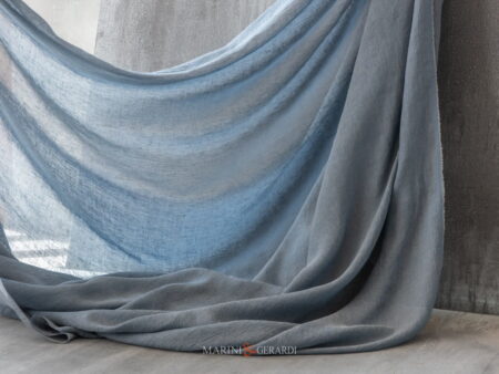 Tessuti x tende da interno in lino stropicciato blu avio C06 - Marini&Gerardi