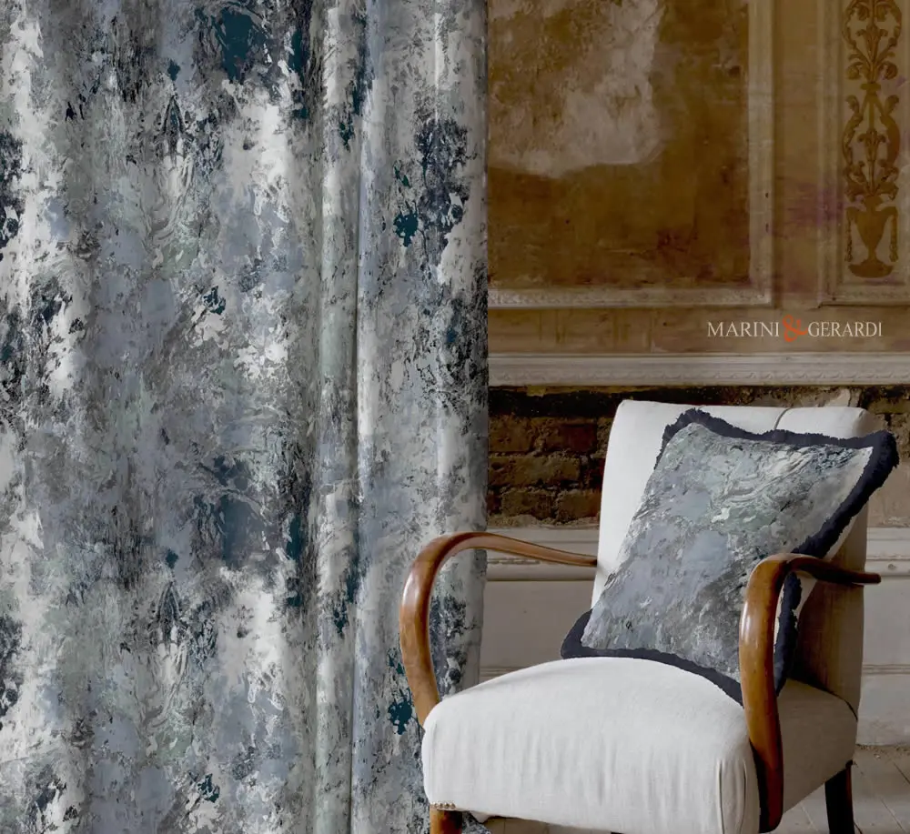 Stoffa per divano ideale per tende shabby blu inverno