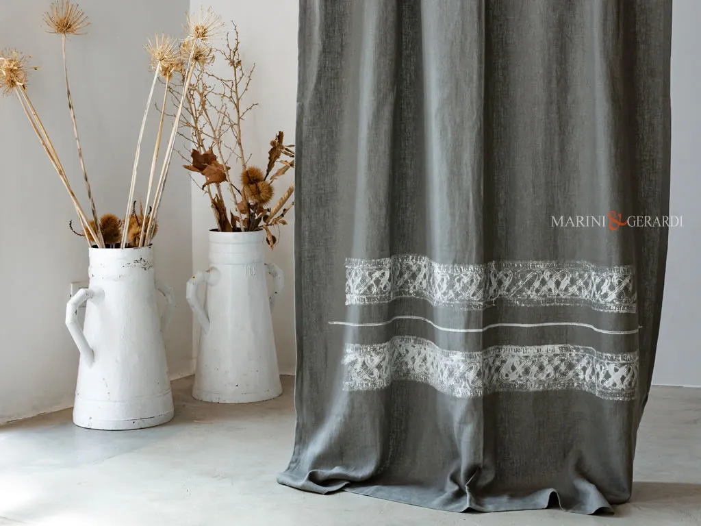 Tende cucina shabby in lino moderne