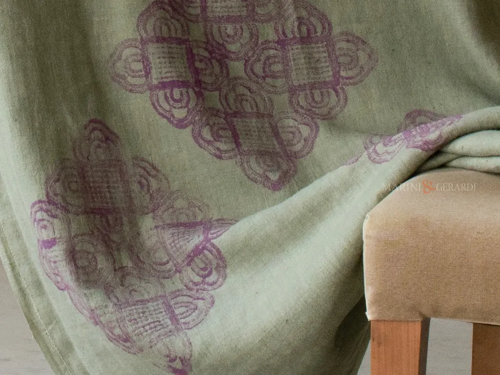 Tende stile country chic in lino verde marcio