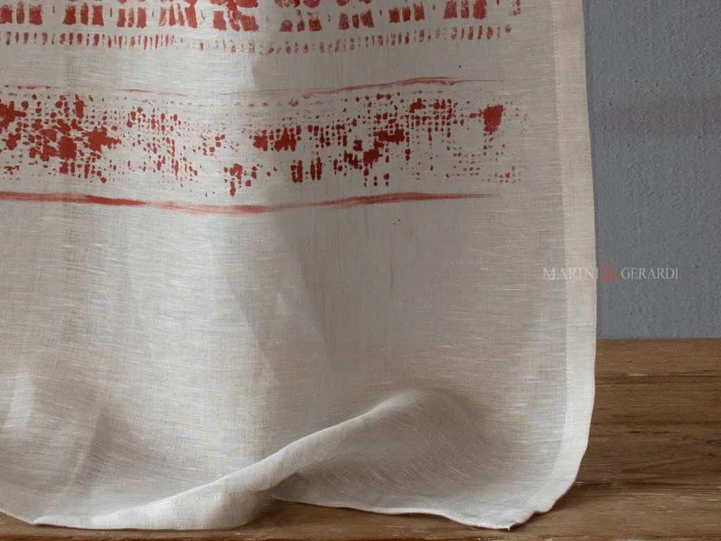 Tende vetri moderne in lino design rosso mattone