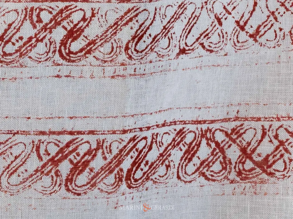 Tendine finestra a vetro in lino design rosso mattone