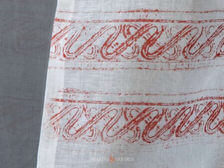 Tendine finestra a vetro in lino moderne design rosso mattone