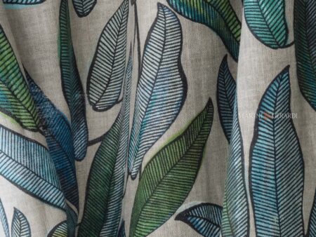 Tissu de rideau de chambre vert tropical