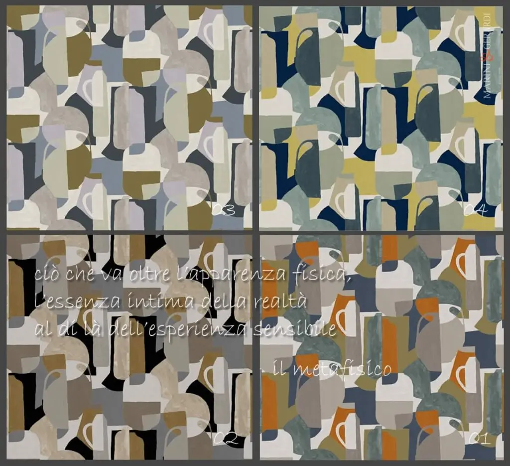 Metafisico tessuto per tappezeria tendaggi combinazione colori