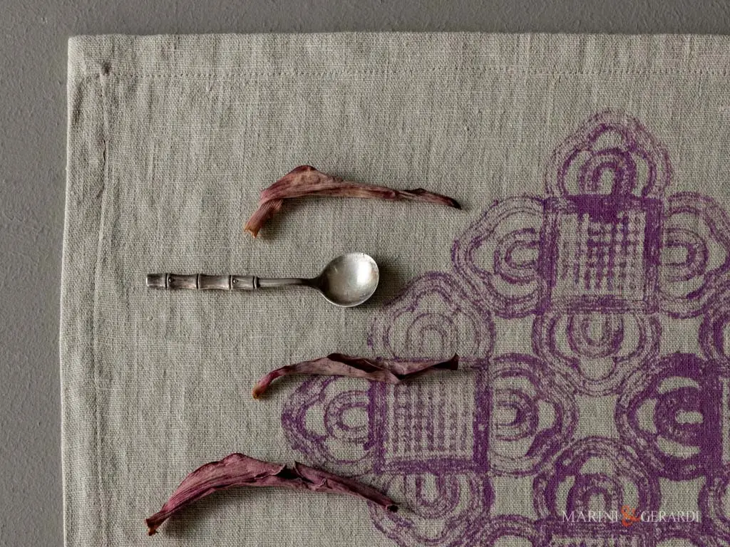 Tovagliette tavola americane lino 2 pezzi design viola