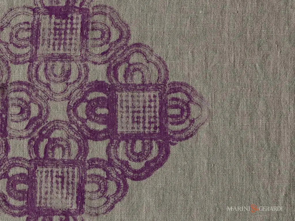 Tovagliette tavola lino caffellatte 2 pezzi design viola