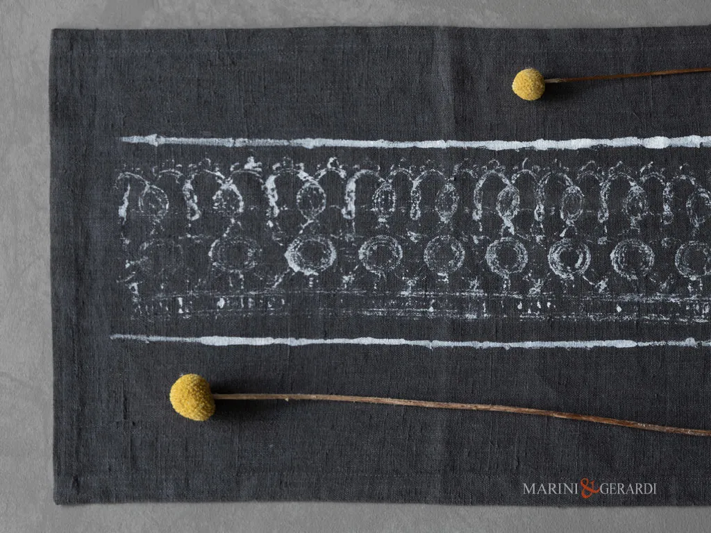 Tovagliette Colazione tessuto design in lino gngrigio antracite set 2 pz