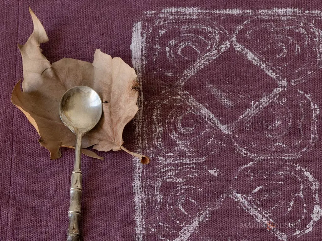 Tovagliette americane design in lino melanza bianco