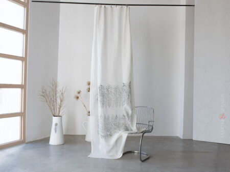 Tende Salotto Moderno in lino bianco - Tende Moderne per Interni - Tende di Design per Interni