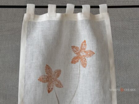 Tende a vetro salotto moderne in lino design fiori