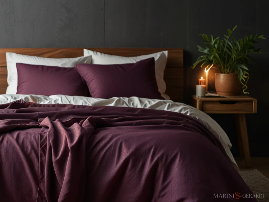 Misure piumini letto in cotone percalle bordeaux