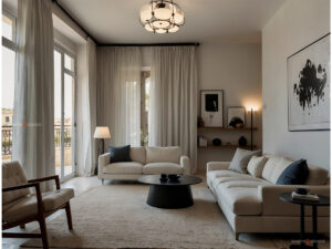 Negozio tende interni torino soggiorno arredo in lino