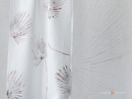 Tende da vetro su misura in lino per cucina design foglie