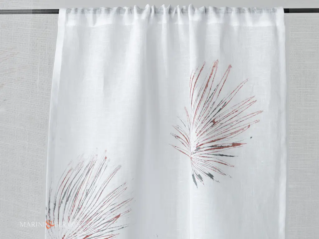 Tende a vetro su mi sura online in puro lino design sirio