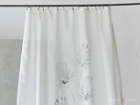 Tende da casa moderne in lino bianco con clips metalliche