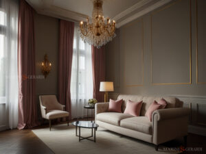 Tende in lino per una casa antica arredo salotto