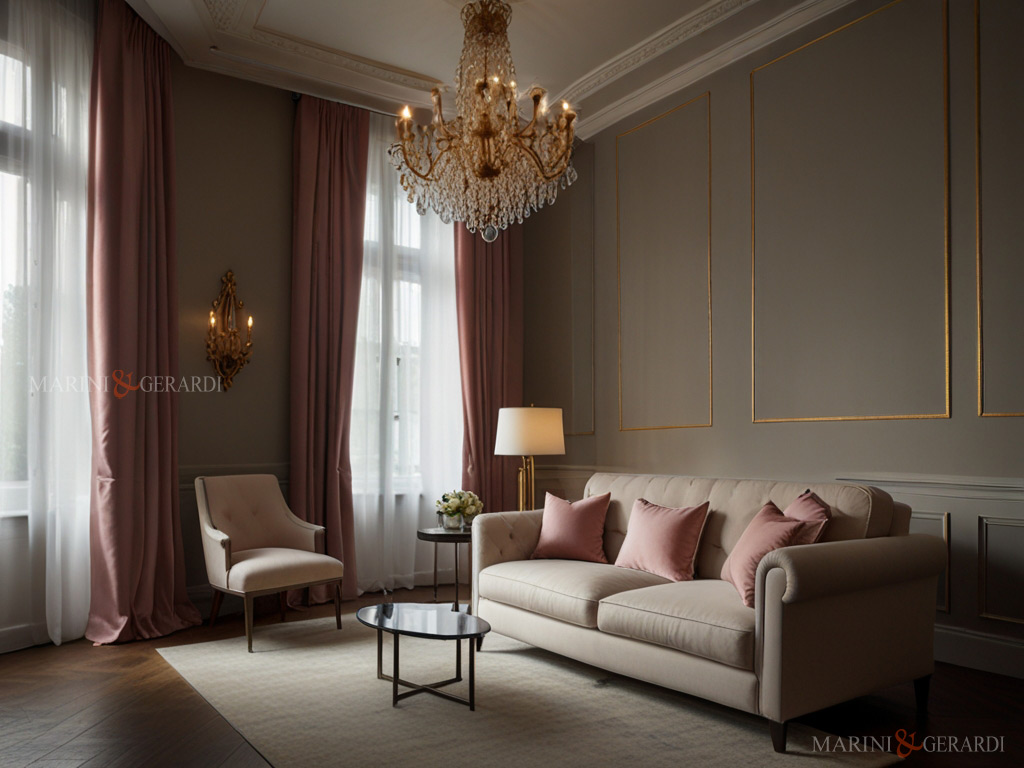 Tende in lino per una casa antica arredo salotto