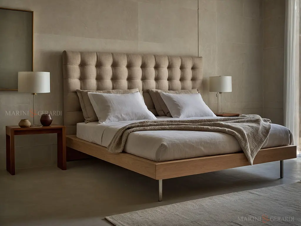 Elegante set lenzuola letto in lino arredo moderno