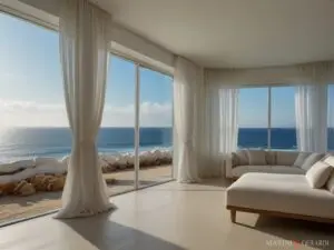 Soggiorno con finestre sul mare - Tende da Interno Moderne