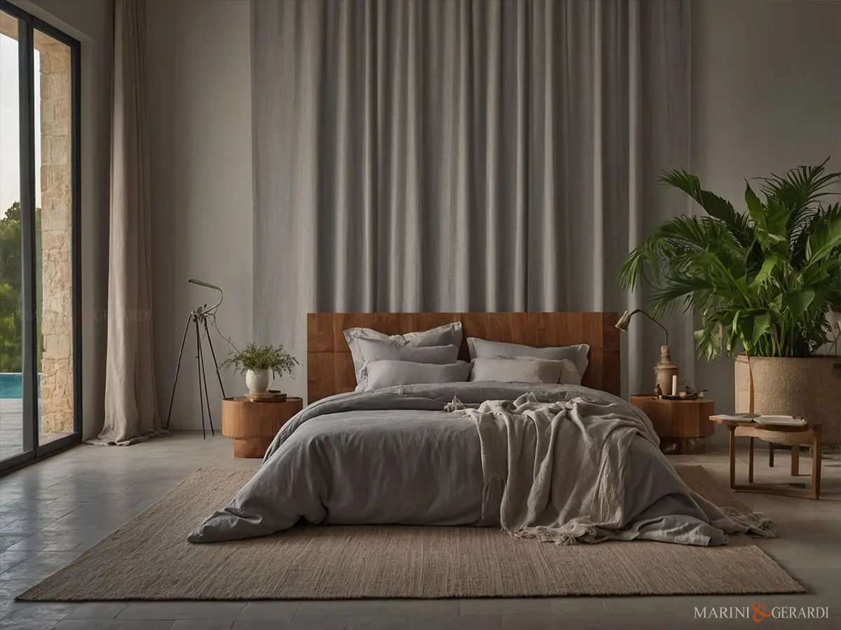 Copripiumino matrimoniale a sacco in lino tinta unita