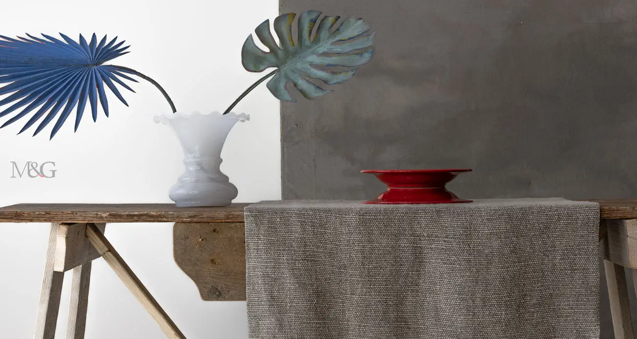 Runner per tavolo moderno in lino pesante zeus re olimpo