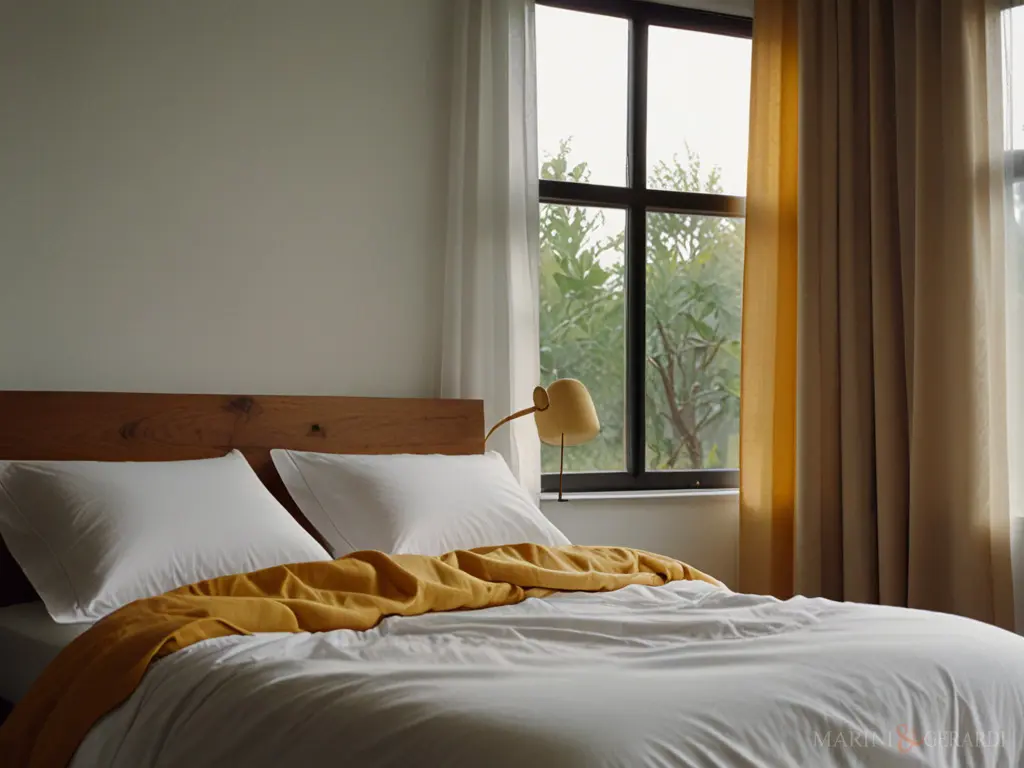 Completo letto con lenzuola cotone percalle gialle bianche