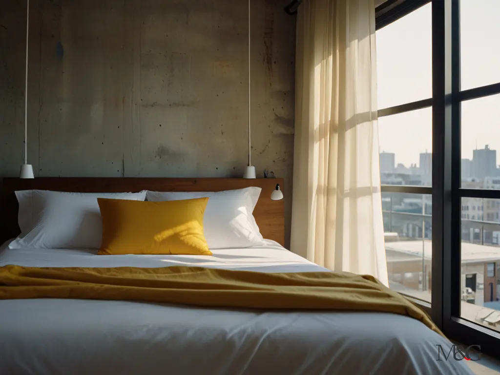 Completo letto con lenzuola realizzate in cotone percalle